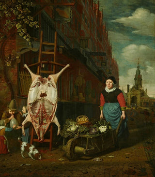Michiel Van Musscher - Het varken op de leer met gezicht op de Haarlemmerpoort.webp