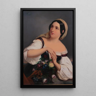 Mihael Stroj - Mdchen mit Blumenkorb.webp