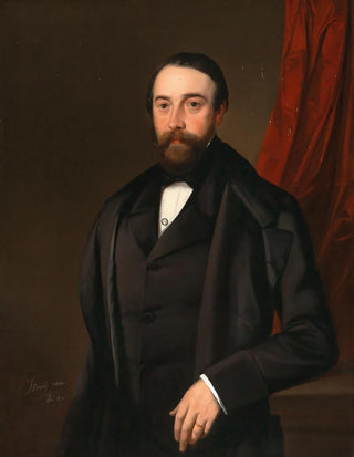 Mihael Stroj - Portrait of a Gentleman before a Red Curtain.webp