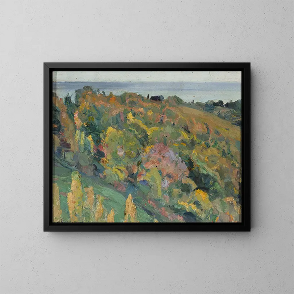 Studie av landskap - Mikhail Nesterov — inramlat konstverk på väggen