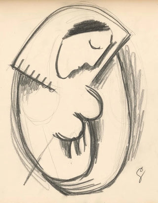 Mikul Galanda - Study of a woman with a bowed head.webp