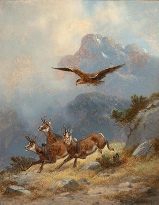 Moritz Mller II - Chamois Pursued by an Eagle.webp