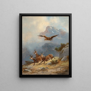 Moritz Mller II - Chamois Pursued by an Eagle.webp