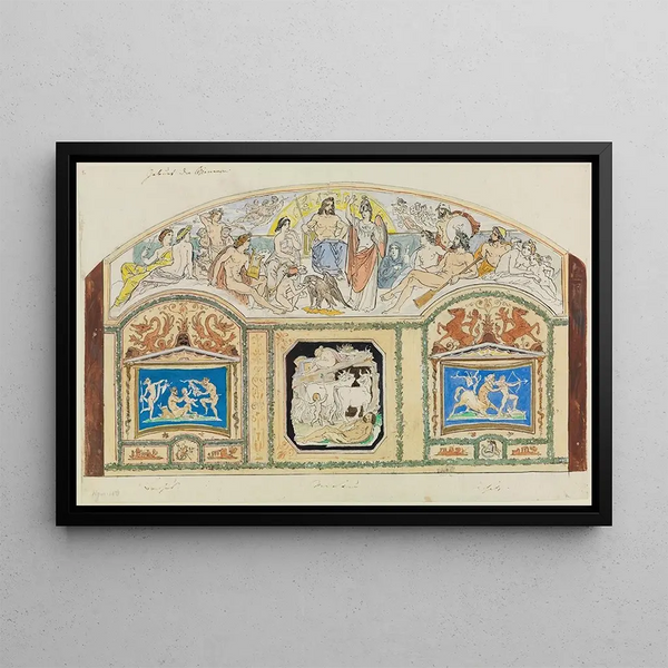 Moritz von Schwind - Birth of Athena Youth of Dionysus Hermes driving away the cattle of Apollo Education of Achilles by Chiron.webp
