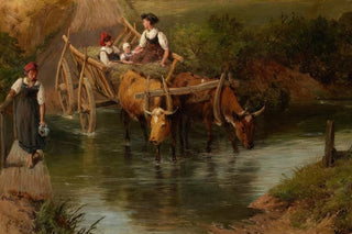 Myles Birket Foster - Crossing the Ford.webp