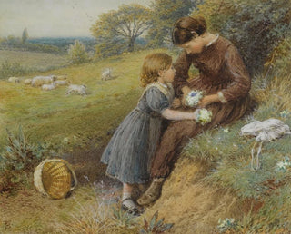 Primulor - Myles Birket Foster — vy av konstverket