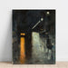 Reproduktion av målningen av nattlig gatubild, Berlin av Lesser Ury