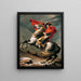 Reproduktion av målningen Jacques-Louis David Napoléon som korsar Grand-Saint-Bernard
