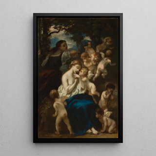 NarcisseVirgile Diaz de La Pea - A nymph with cupids.webp