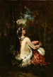 La femme et la perruche - Narcisse Virgile Diaz de la Peña — vy av konstverket