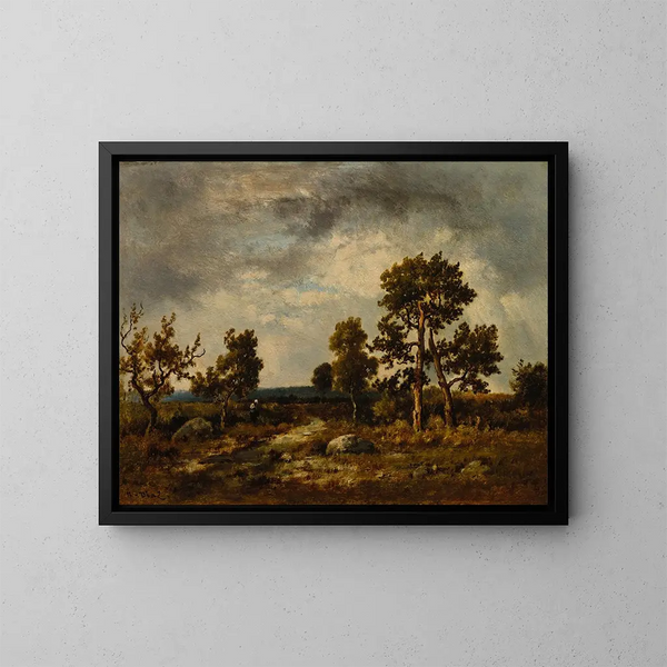 vägen nära ormbärsdammen, Fontainebleau-skogen - Narcisse Virgile Diaz de la Peña — inramlat konstverk på väggen
