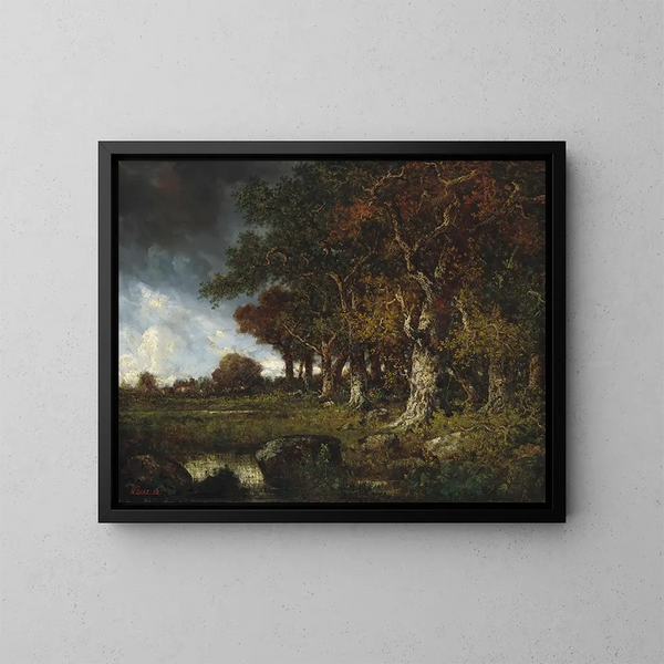 Le Bord de la Forêt aux Monts Girard Fontainebleau - Narcisse Virgile Diaz de la Peña — inramlat konstverk på väggen