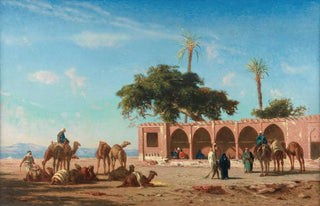 Narcisse Berchre - The Caravan Resting In Siout Egypt.webp