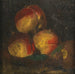 Naturstilleben med tre persikor och päron - Gustave Courbet — visat i en interiör