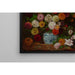 Reproduktion av målningen av still life med dahlior, zinnior, trädgårdsrosor och plommon - Eugène Delacroix