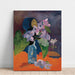 Reproduktion av målningen Stillleben med blommor och idol - Paul Gauguin