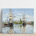 Reproduktion av målningen av fartyg till häst på Seine i Rouen av Claude Monet