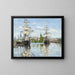 Reproduktion av målningen av fartyg till häst på Seine i Rouen av Claude Monet