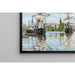Reproduktion av målningen av fartyg till häst på Seine i Rouen av Claude Monet
