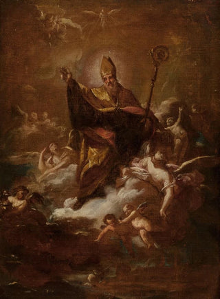Neapolitan School - The Apotheosis of a Bishop Saint.webp