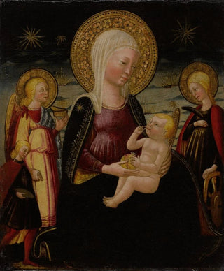 Neri di Bicci - Madonna and Child between Tobias and Archangel Raphael and Saint Catherine.webp