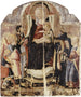 Vierge à l'Enfant trônant avec des saints - Neri di Bicci — vy av konstverket