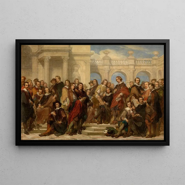 Konstnärer och gravörer - Nicaise De Keyser — inramlat konstverk på väggen