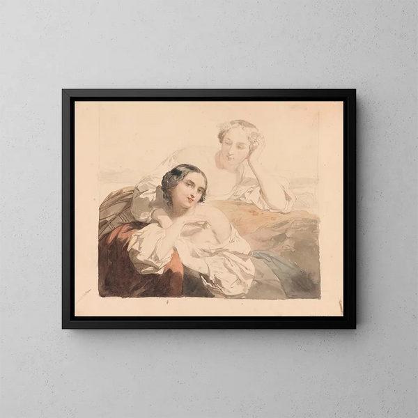 Les Glaneuses - Nicaise De Keyser — inramlat konstverk på väggen