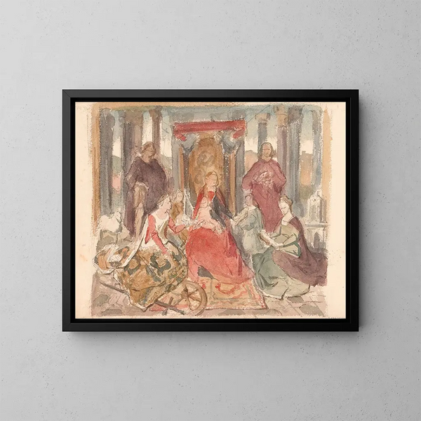 det mystiska äktenskapet av heliga Katarina - Nicaise De Keyser — inramlat konstverk på väggen