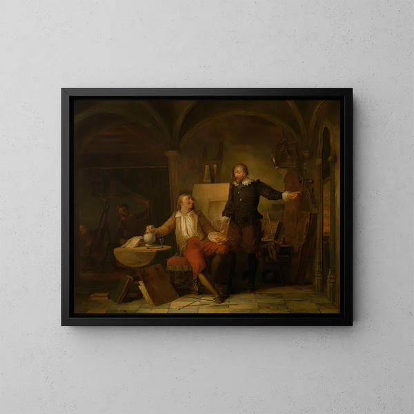 L'Atelier du peintre Joos van Craesbeeck - Nicaise De Keyser — inramlat konstverk på väggen