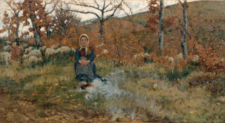 Niccol Cannicci - A Shepherdess with Her Flock.webp