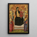 La Vierge à l'Enfant en majesté med Sainte Catherine Saint Barthélemy och två änglar - Niccolò di Buonaccorso — inramlat konstverk på väggen