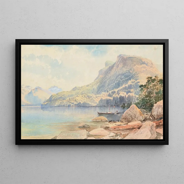 Lac Te Anau NZ - Nicholas Chevalier — inramlat konstverk på väggen