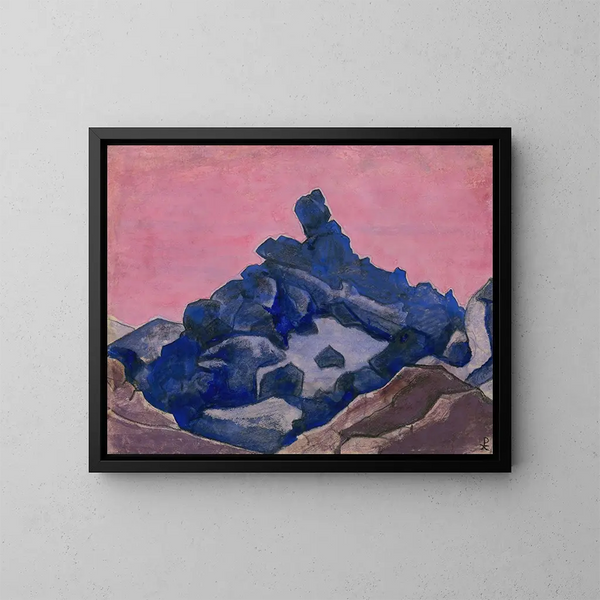 Cliff blå - Nicholas Roerich — inramlat konstverk på väggen