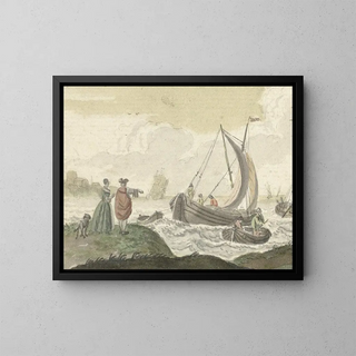 Nicolaes Aartman - Schepen op een winderige rivier.webp