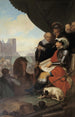Frederik II bygger slottet Kronborg i Helsingör - Nicolai Abildgaard — vy av konstverket