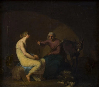 La gouvernante du roi berättar för den unga flickan myten om Amor och Psyche, motiv av Apuleius, Den gyllene åsnan - Nicolai Abildgaard — vy av konstverket