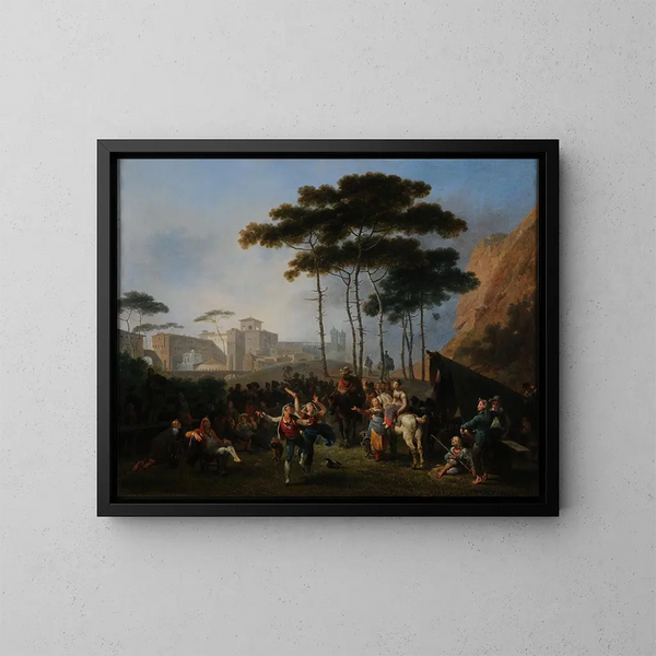 Danses de village - Nicolas-Antoine Taunay — inramlat konstverk på väggen
