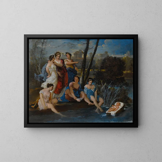 La découverte de Moïse - Nicolas-Pierre Loir — inramlat konstverk på väggen