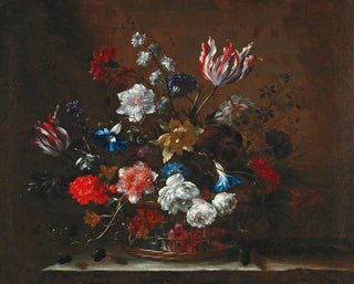 Blommor i en korg - Nicolas Baudesson — vy av konstverket