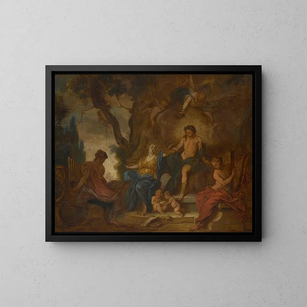 Apollon och muséerna - Nicolas Bertin — inramlat konstverk på väggen