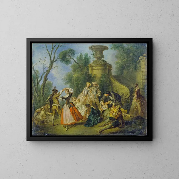 Fêtes pastorales - Nicolas Lancret — inramlat konstverk på väggen