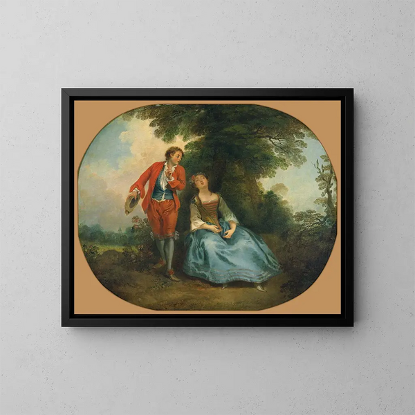 Bergère endormie - Nicolas Lancret — inramlat konstverk på väggen