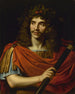 Molière 1622-1673 i rollen som Cäsar i La Mort de Pompée - Nicolas Mignard — vy av konstverket