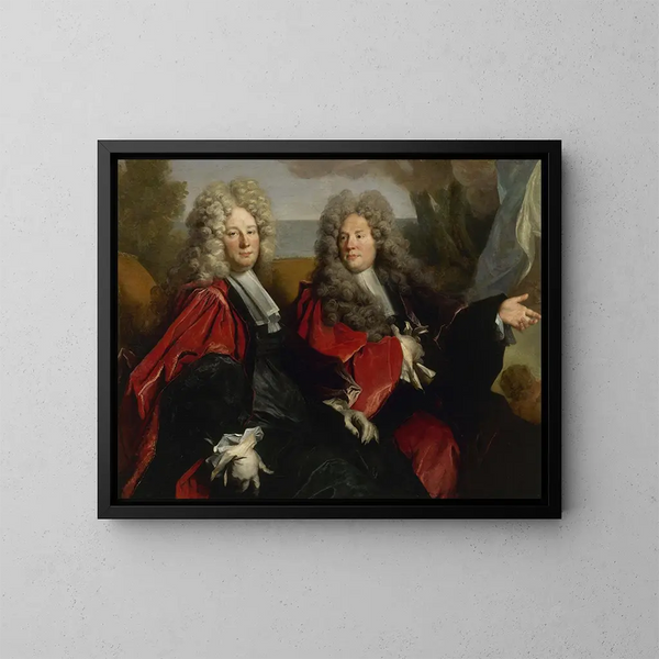 två rådsherrar i tjänst 1702 - Nicolas de Largillière — inramlat konstverk på väggen