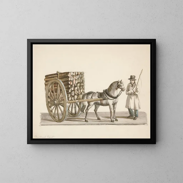 Le Chariot en bois - Nicolino Calyo — inramlat konstverk på väggen