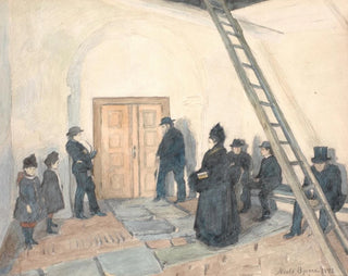 ladugården i en landsbykyrka - Niels Bjerre — vy av konstverket