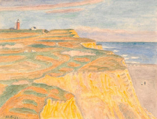 Les falaises et le phare de Bovbjerg - Niels Bjerre — vy av konstverket
