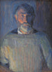 Portrait av konstnären i lampljus - Niels Larsen Stevns — vy av konstverket