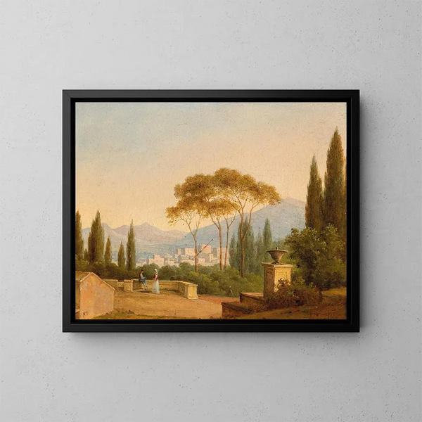 Villa d'Este i Tivoli - Nikanor Grigorevich Tschernezoff — inramlat konstverk på väggen